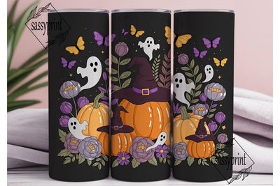 Spooky Floral Halloween 20oz Tumbler Sublimation sassyprint 