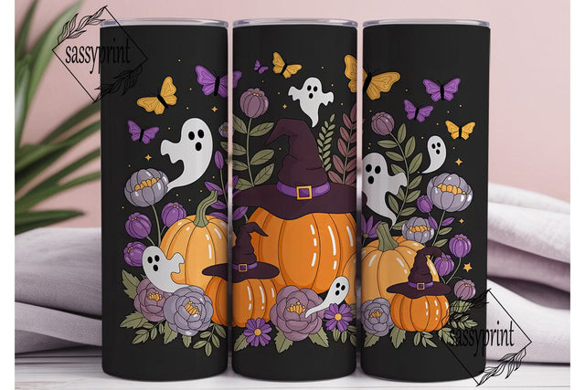 Spooky Floral Halloween 20oz Tumbler Sublimation sassyprint 