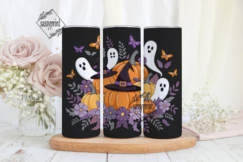 Spooky Floral Halloween 20oz Tumbler Sublimation sassyprint 