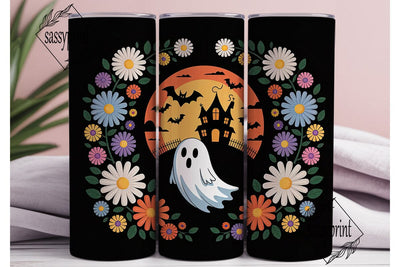 Spooky Floral Halloween 20oz Tumbler Sublimation sassyprint 