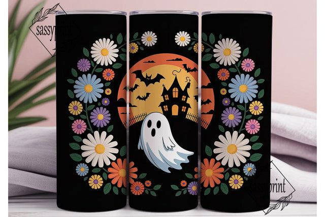 Spooky Floral Halloween 20oz Tumbler Sublimation sassyprint 