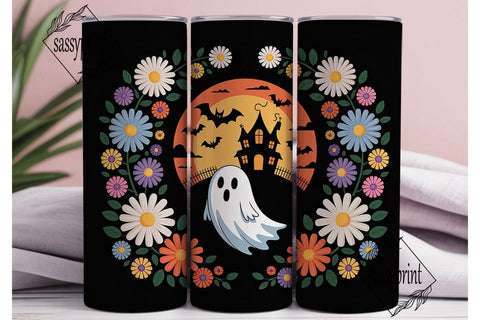 Spooky Floral Halloween 20oz Tumbler Sublimation sassyprint 