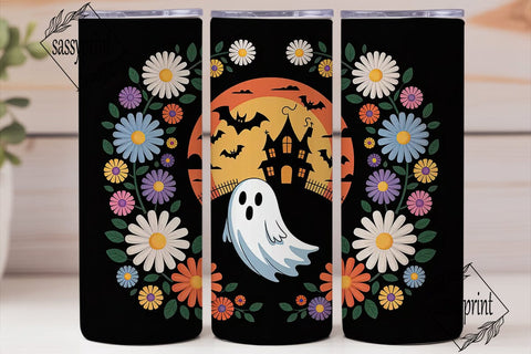 Spooky Floral Halloween 20oz Tumbler Sublimation sassyprint 