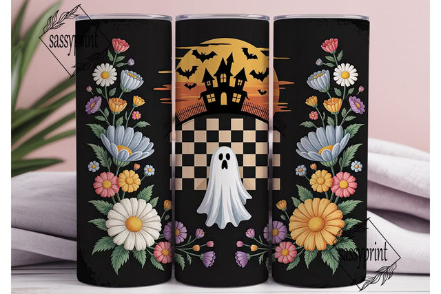 Spooky Floral Halloween 20oz Tumbler Sublimation sassyprint 