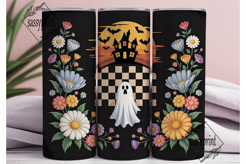 Spooky Floral Halloween 20oz Tumbler Sublimation sassyprint 