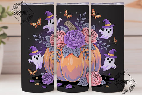 Spooky Floral Halloween 20oz Tumbler Sublimation sassyprint 
