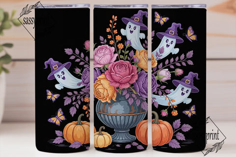 Spooky Floral Halloween 20oz Tumbler Sublimation sassyprint 