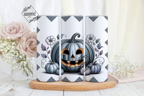 Spooky Floral Pumpkin 20oz Tumbler Wrap Sublimation sassyprint 