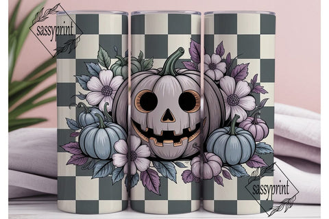 Spooky Floral Pumpkin 20oz Tumbler Wrap Sublimation sassyprint 