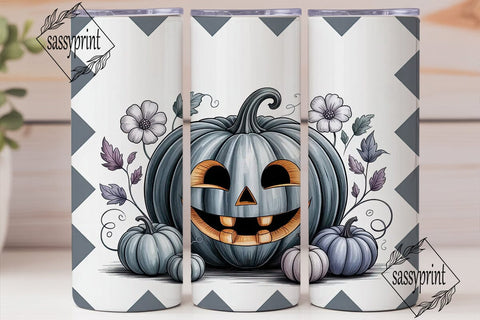 Spooky Floral Pumpkin 20oz Tumbler Wrap Sublimation sassyprint 