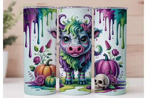 Spooky Fluffy Cow Pumpkin 20oz Tumbler Sublimation PixelChick 
