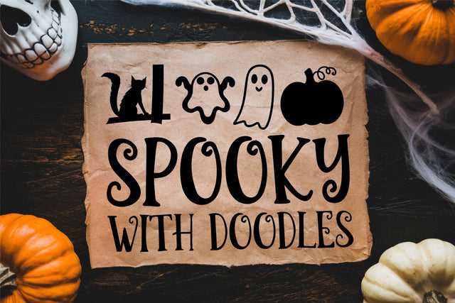 Spooky Font Family with Doodles | 3 Styles – Regular, Bold & Doodles | Halloween Digital Font for Crafts & Designs SVG TonisArtStudio 