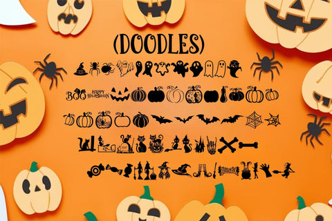 Spooky Font Family with Doodles | 3 Styles – Regular, Bold & Doodles | Halloween Digital Font for Crafts & Designs SVG TonisArtStudio 