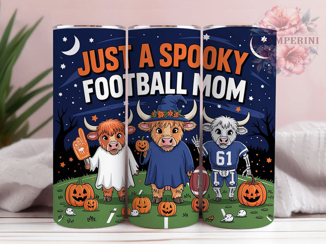 Spooky Football Mom Fall Tumbler Wrap, Halloween Tumbler Wrap, 20oz Sublimation, Football Mom Gift, Fall Sports Tumbler, Cute Mom Tumbler, Spooky Sports Cup Sublimation Li Zamperini 