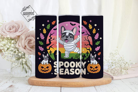 Spooky French Bulldog 20oz Tumbler Wrap Sublimation sassyprint 