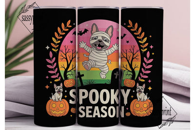 Spooky French Bulldog 20oz Tumbler Wrap Sublimation sassyprint 