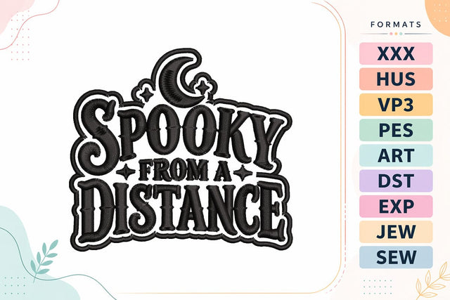 Spooky From a Distance Halloween Embroidery Design Embroidery/Applique DESIGNS sg embroidery 
