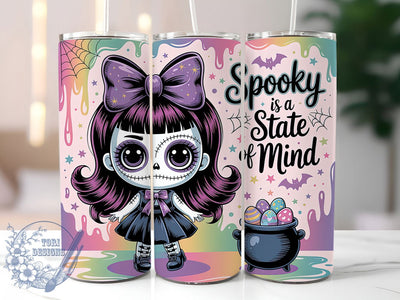Spooky & Funny Halloween Tumbler Wrap, Spooky State Of Mind, 20oz Skinny Tumbler, Cute Spooky Png, Funny Halloween Png, Sublimation Design, Tumbler Wrap Download Sublimation ToriDesigns 