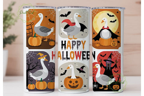 Spooky Geese Halloween Tumbler Wrap Sublimation PixelChick 