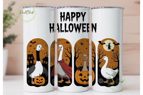 Spooky Geese Halloween Tumbler Wrap Sublimation PixelChick 