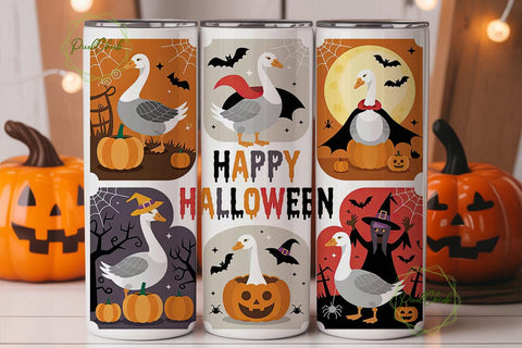 Spooky Geese Halloween Tumbler Wrap Sublimation PixelChick 