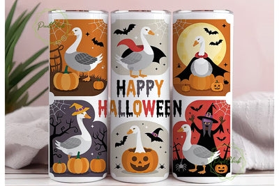 Spooky Geese Halloween Tumbler Wrap Sublimation PixelChick 
