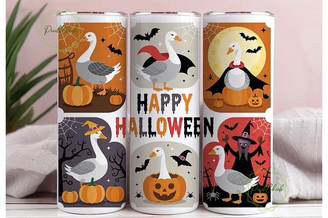 Spooky Geese Halloween Tumbler Wrap Sublimation PixelChick 