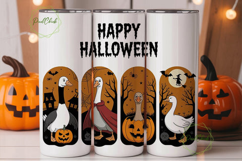 Spooky Geese Halloween Tumbler Wrap Sublimation PixelChick 