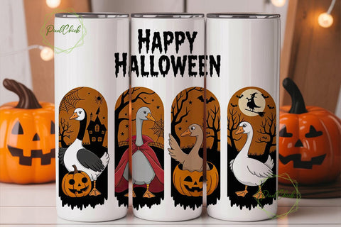 Spooky Geese Halloween Tumbler Wrap Sublimation PixelChick 