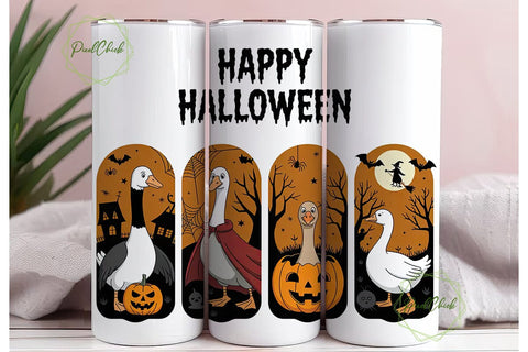 Spooky Geese Halloween Tumbler Wrap Sublimation PixelChick 