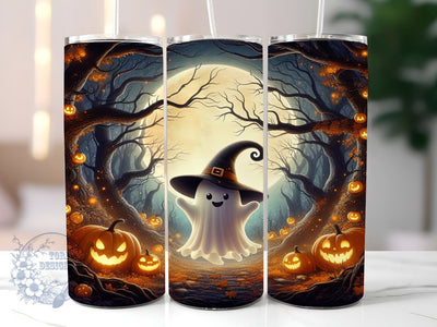 Spooky Ghost 20oz Skinny Tumbler, Pumpkin Tumbler Png, Straight & Tapered Tumbler Wrap, Instant Digital Download Sublimation ToriDesigns 