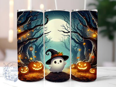 Spooky Ghost 20oz Skinny Tumbler, Pumpkin Tumbler Png, Straight & Tapered Tumbler Wrap, Instant Digital Download Sublimation ToriDesigns 