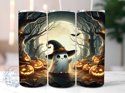 Spooky Ghost 20oz Skinny Tumbler, Pumpkin Tumbler Png, Straight & Tapered Tumbler Wrap, Instant Digital Download Sublimation ToriDesigns 
