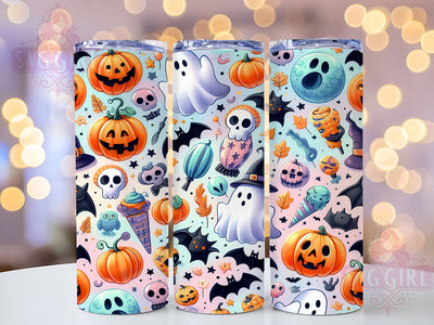 Spooky Ghost 20oz Tumbler Wrap Sublimation Design, Straight Tapered Tumbler Wrap, Spooky Vibes Tumbler Png, Instant Digital Download Sublimation SvggirlplusArt 
