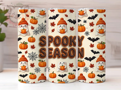 Spooky Ghost Autumn 20oz Tumbler, Spooky Ghost, Ghost Tumbler, Autumn Tumbler, 20oz Tumbler, Fall Tumbler, Halloween Tumbler, Tumbler Wrap Sublimation Lara' s Designs 