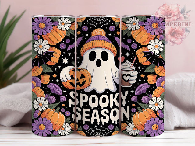 Spooky Ghost Beanie 20oz Tumbler, Spooky Ghost, Beanie Design, Halloween Theme, Cute Spooky, Whimsical Charm, Skinny Tumbler, Sublimation PNG Sublimation Li Zamperini 