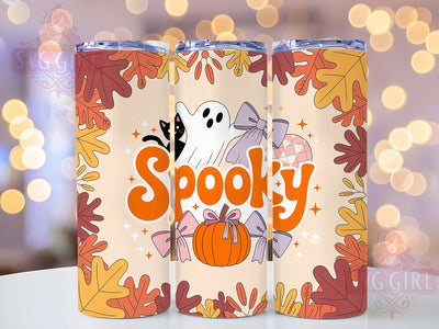 Spooky Ghost & Cat Fall Tumbler, Ghost & Black Cat Sublimation, Halloween Drinkware Design, 20oz Skinny Tumbler Wrap, Cute Spooky Season Wrap, Autumn Haunted Tumbler, Trick Or Treat Sublimation Design Sublimation SvggirlplusArt 