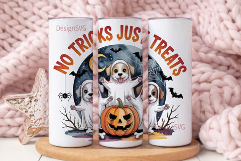 Spooky Ghost Dogs 20oz Tumbler Wrap Sublimation DesignSVG 