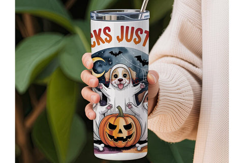 Spooky Ghost Dogs 20oz Tumbler Wrap Sublimation DesignSVG 