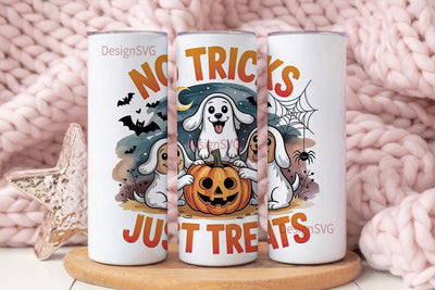 Spooky Ghost Dogs 20oz Tumbler Wrap Sublimation DesignSVG 