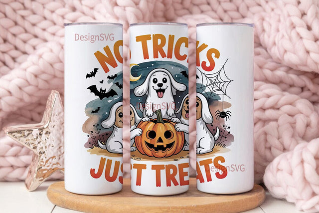 Spooky Ghost Dogs 20oz Tumbler Wrap Sublimation DesignSVG 