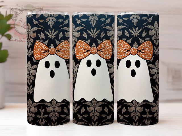 Spooky Ghost Halloween 20Oz Tumbler Wrap, Halloween Tumbler, 20Oz Sublimation, Spooky Drinkware, Ghost Cup Design, Halloween Mug Wrap, Fall Coffee Tumbler Sublimation Lara' s Designs 