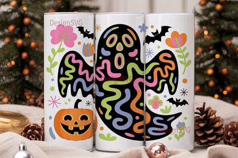 Spooky Ghost Halloween 20oz Tumbler Wrap Sublimation DesignSVG 
