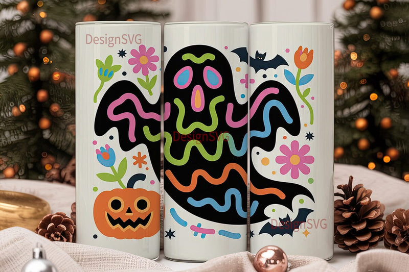Spooky Ghost Halloween 20oz Tumbler Wrap Sublimation DesignSVG 