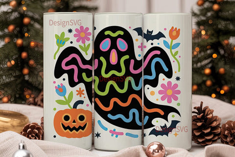 Spooky Ghost Halloween 20oz Tumbler Wrap Sublimation DesignSVG 
