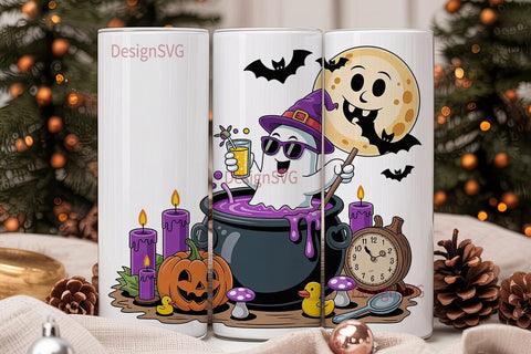 Spooky Ghost Halloween 20oz Tumbler Wrap Sublimation DesignSVG 