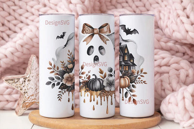 Spooky Ghost Halloween 20oz Tumbler Wrap Sublimation DesignSVG 