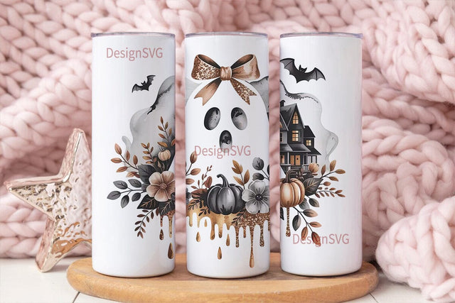 Spooky Ghost Halloween 20oz Tumbler Wrap Sublimation DesignSVG 