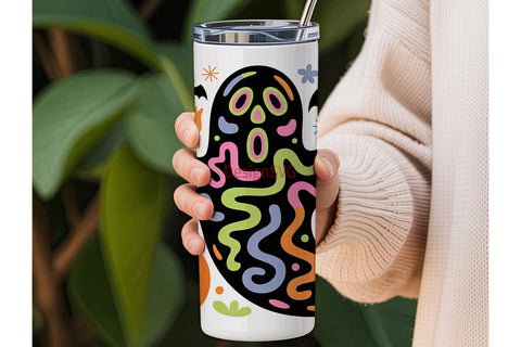 Spooky Ghost Halloween 20oz Tumbler Wrap Sublimation DesignSVG 
