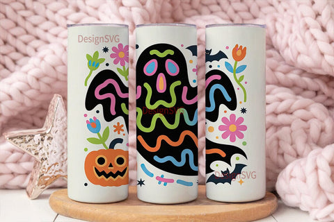 Spooky Ghost Halloween 20oz Tumbler Wrap Sublimation DesignSVG 